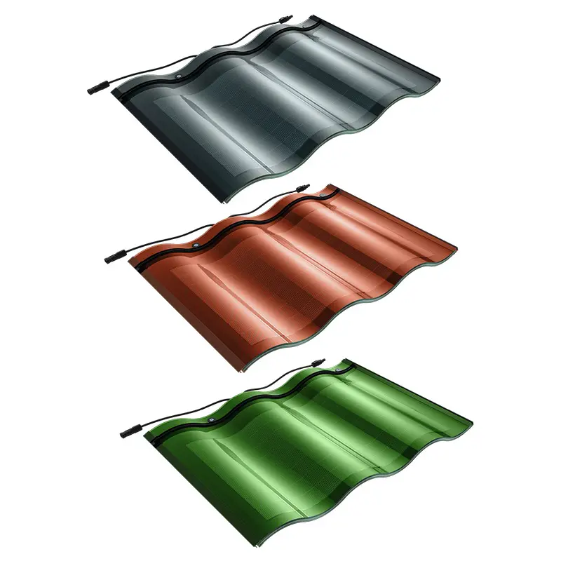 Renkli büyük güç güneş enerjili kiremitler Ce belgesi güneş kiremit çatı montaj güneş sistemi tasarımı kolay kurulum çatı kiremit