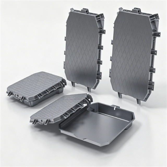 OEM Lightweight Magnesium Alloy Die Cast EV Battery Pack Housing Integrated Cast Box Custom NEV Battery Enclosure Factory