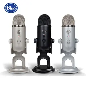 Logitech Mikrofon Kondensor USB Blue Yeti, Mikrofon untuk Siaran Langsung dan Perekaman Suara