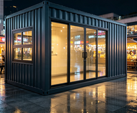 Maison et magasin préfabriqués en conteneurs métalliques Modern Wave de 20 pieds, respirants et étanches, pour café, bar, et magasin de proximité