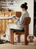 Chaise de salle à manger en bois massif Wabi-sabi, dossier sculpté rétro, chaise de designer chinois pour la maison, chaise de loisirs moderne, économique et durable