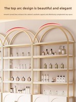 Weißer Kosmetik-Präsentationsschrank Schönheitssalon Nagelkunst-Vitrine Muster-Glasregal Mehrstöckiges Hautpflege-Regal Anpassbar