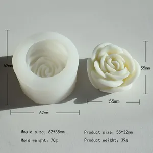 Silikon 3D-Blume Rose Blume geformte Fondant-Form für Schokoladekuchen handgemachte Seifenform Bonbonsherstellung Gebäckkerze
