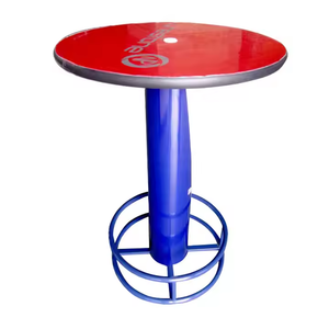 Mesa Redonda de Jardín Personalizada con Logotipo y Tamaño, Azul y Negra, para Interiores y Exteriores, Cafetería, Bar, Pub, Cocina, con Sillas - Product Image 6