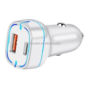 Fast Charging QC3.0 Dual Port Car Phone <b>Charger</b> Blue LED Display 5V3A Type-C Port 15W Short Circuit Protection for Mobile Phone - Product Image 6