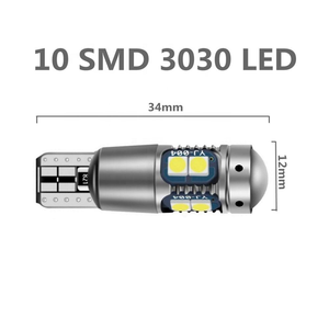 หลอดไฟ LED Canbus สำหรับรถยนต์ รุ่น Auto T10 W5W 194 168 3030 10SMD ใช้สำหรับไฟอ่านหนังสือ ไฟโดม ไฟภายใน ไฟเลี้ยวข้าง สีขาว สีฟ้า สีเหลือง แรงดันไฟฟ้า 12-24V - Product Image 3