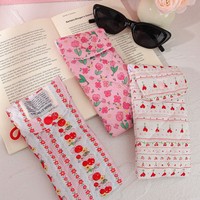 Nouveau sac de rangement personnalisé pour lunettes, sac à cosmétiques à motif floral pour filles, sac à lunettes léger, sac à maquillage portable à fleurs pour filles
