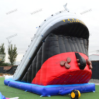 Toboggan aquatique gonflable géant pour bateau de croisière, toboggan gonflable commercial avec piscine, toboggan de fête pour enfants, toboggan à double voie à vendre