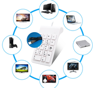 2026 Dropshipping Mini Wired Numeric Keypad Numpad 18 Tombol Keyboard Digital untuk Akuntansi Teller Laptop Notebook Tablet