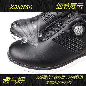 Chaussures de golf respirantes pour hommes Passen, antidérapantes, à boutons, confortables, sans clous, avec semelle en maille caoutchouc/EVA et viscose - Product Image 4