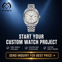 Montre personnalisée avec logo pour homme, 40 mm, ivoire, style business, automatique, cinq maillons, Relogio Montre Automatique