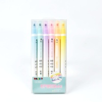 Lot de 6 surligneurs effaçables aux couleurs pastel douces, fourniture d'usine, pour journalisation, prise de notes, papeterie scolaire