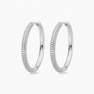 Nuevos Aretes de Aro Grandes Chapados en Oro de 18k con Incrustaciones Completas de Circonita 5A para Mujer, Joyería de Moda - Product Image 2