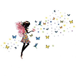 Decoración <span class=keywords><strong>para</strong></span> el hogar 3D extraíble Birdcage Girl Flower Wall Stickers Kids Room - Product Image 5