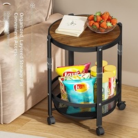 Chariot de rangement pliable à roulettes en acier au carbone à 2/3/4 niveaux, chariot utilitaire en métal noir, étagère de rangement pour petit appartement, table basse