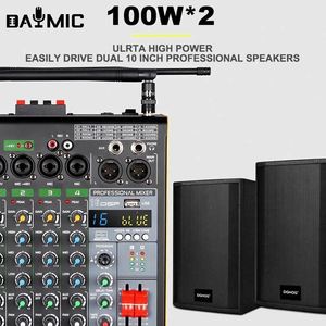 Mezclador de Audio Profesional de 4 Canales con 16 Efectos DSP, Phantom de 48V y 2 Micrófonos Inalámbricos para KTV y DJ - Product Image 4