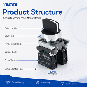 สวิตช์เลือกแบบหมุน 22 มม. XB2 ชนิด LAY4 LAY5 แบบ 2 ตำแหน่ง <span class=keywords><strong>3</strong></span> ตำแหน่ง สำหรับแผงควบคุมอุตสาหกรรม - Product Image 3