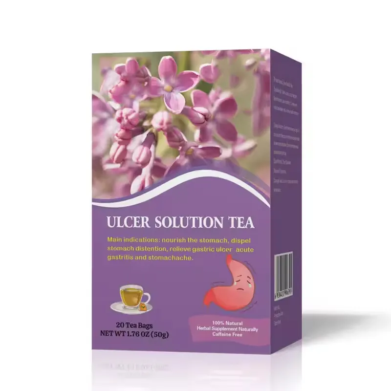 Venda quente de chá orgânico para desintoxicação de estômago, solução de marca própria da China, saquinho de chá com ervas naturais para úlcera, sabor quente
