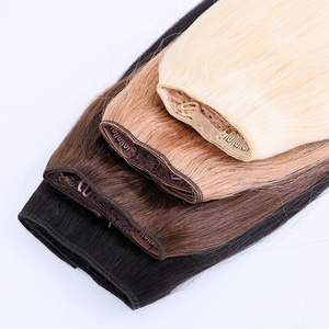 Highknight Venta caliente diadema <span class=keywords><strong>Invisible</strong></span> alambre Halo Extensiones de Cabello 100% Remy cabello humano Alambre de pescado extensión de alambre fino - Product Image 4