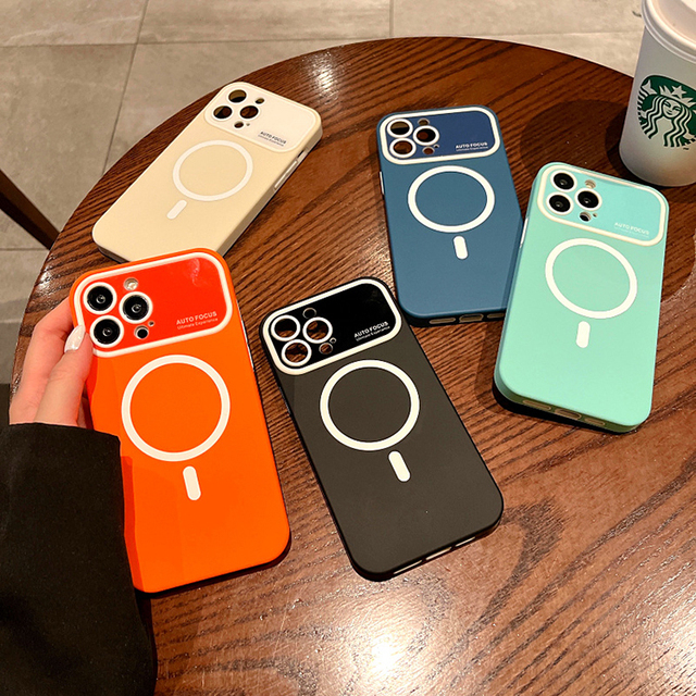 Matte Black Acrylic Magnetic case for iPhone 15 TPU + PC Cover for Mag protection Cover IPhone15 Pro 15Plus 15 Pro Max Flip case