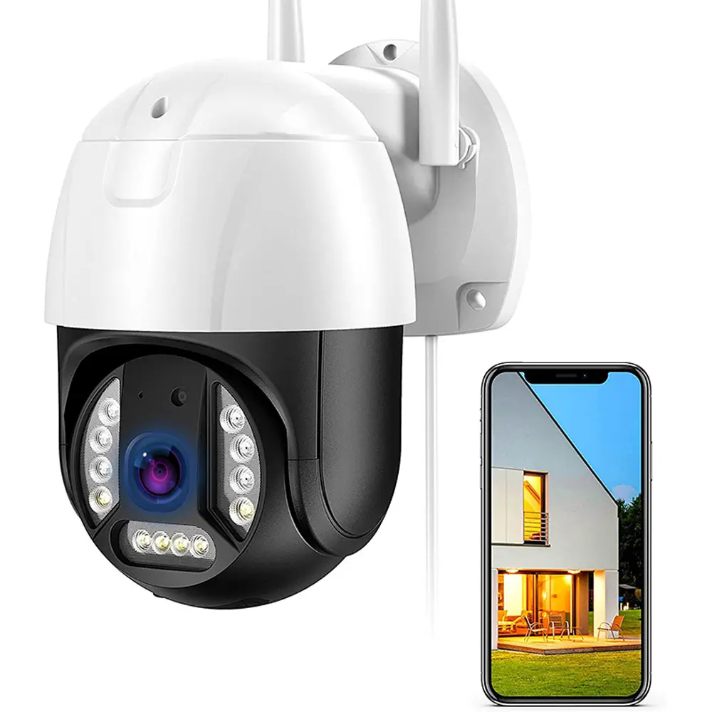 QEARIM Kamera Keamanan Ip, Kamera Ip Pan Tilt 2.8 Inci 2MP 3MP 5MP 8MP FHD Tanpa Kabel Ip Keamanan Luar Ruangan Wifi Icsee