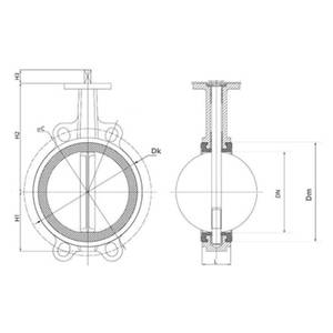 Vannes DNOVA en acier inoxydable AISI 316L à bride compacte, manuelles, WBV3232N-2W-Fb-H - Product Image 3