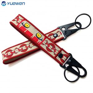 Promotion Cheap <b>Custom</b> Souvenir Jettag Strap Ring Woven <b>Key</b> Tag Cartoon Anime Fabric Embroidered Keychain - Product Image 2