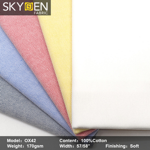 Vải áo sơ mi Oxford nhuộm sợi màu trắng trơn 100% cotton, giảm giá sốc - Product Image 2