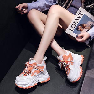 Dropshipping Logo personalizzato 2022 estate autunno zeppe grosse da donna scarpe <span class=keywords><strong>con</strong></span> tacco <span class=keywords><strong>Sneakers</strong></span> <span class=keywords><strong>bianche</strong></span> traspiranti per donna - Product Image 4