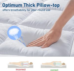 Sıcak satış pürüzsüz düzgünce kapitone yatak pedi Topper yatak rahat uyku için koruyucuları kapsar - Product Image 6