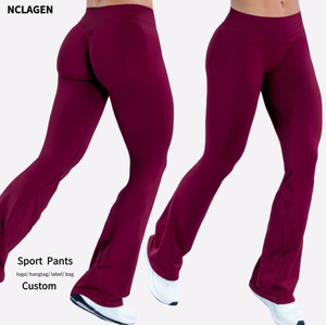 Nuova Tendenza 2026: Leggings Sportivi da Donna Senza Cuciture <span class=keywords><strong>a</strong></span> <span class=keywords><strong>Vita</strong></span> <span class=keywords><strong>Bassa</strong></span> e Gamba Larga, Effetto Push-Up, in Nylon e Spandex, Asciugatura Rapida e Traspiranti - Product Image 1