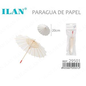 Ombrello di Carta ILAN 20 Cm Bianco Decorativo Artigianale - Product Image 3