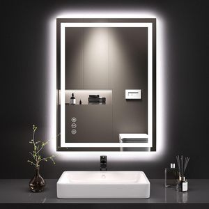Miroir de salle de bain intelligent LED moderne, réglable en couleur, sans cadre, rectangulaire, anti-buée, haute définition, rétroéclairé, indice de protection IP44 - Product Image 2