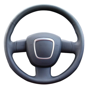 Funda para <span class=keywords><strong>volante</strong></span> de cuero de microfibra cosida a mano para <span class=keywords><strong>Audi</strong></span> <span class=keywords><strong>A3</strong></span> 8P Sportback A4 B7 Avant A6 C6 S4 Seat Exeo - Product Image 2