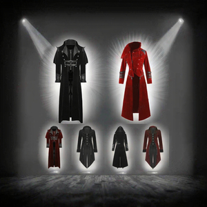Disfraz <span class=keywords><strong>de</strong></span> Pirata Steampunk Medieval para Hombre, Estilo Vintage, para Halloween, Televisión o Cine, Chaqueta Larga Negra con Abertura, Pantalones <span class=keywords><strong>de</strong></span> Poliéster con Armadura Gótica - Product Image 3