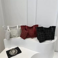 Nouvelle Collection Printemps 2026 : Sac à Main Élégant et Tendance pour Femme, Style Coréen, Grande Capacité, Motif Écossais, Porté Épaule ou Sous le Bras