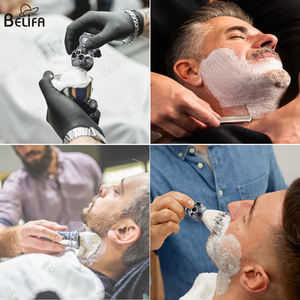 Nuevo cepillo de cuello curvo de <span class=keywords><strong>calavera</strong></span> de diseño Vintage, cómodo cepillo de afeitar de limpieza Facial de burbujas con cuenco - Product Image 4