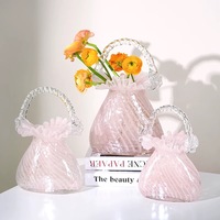 RYLAVA moderne rose hydroponique sac ShapeCrystal Vase en verre pour salon doux décoration Table Vase