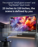 Mini projecteur vidéo LED V2 LCD Android 12 avec mise au point automatique, courte focale, haut-parleurs intégrés, 2500 lumens, prise en charge 4K, stéréo HIFI, portable
