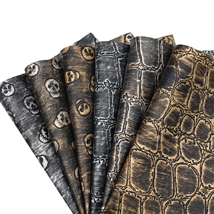 2023 patrón de calavera geométrica en relieve PU Faux cuero sintético tela rollo/hoja para hacer cubierta/accesorios de bricolaje/Decoración - Product Image 1