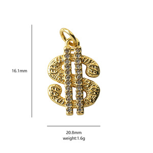 Ciondoli <span class=keywords><strong>Portafortuna</strong></span> in Oro con Strass a Forma di Dollaro, Banconota e Sacchetto della Ricchezza per Bracciali e Collane Fai da Te, Accessori Gioielli <span class=keywords><strong>Portafortuna</strong></span> - Product Image 2