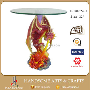 24 pulgadas grande resina decoración <span class=keywords><strong>del</strong></span> hogar tema <span class=keywords><strong>animal</strong></span> águila cabeza de cristal mesa de café - Product Image 4