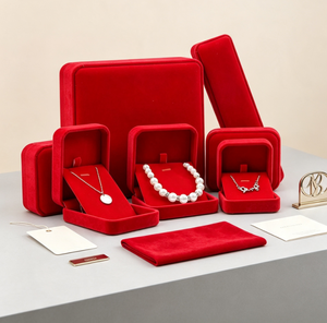 Caja de Joyería de Terciopelo de Lujo, con Tapa Abatible, en Varios Tamaños, para Anillos, Collares, Pulseras, Regalos de Boda, Caja de Almacenamiento - Product Image 6