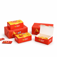 Boîte en papier avec poignée pour la livraison de nourriture à emporter, vente en gros de hamburgers, frites, poulet frit coréen, emballages pour la livraison de nourriture