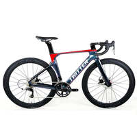 Bicicleta de Carretera Unisex para Adultos, Precio de Fábrica OEM, Cuadro de Fibra de Carbono Aero, Cableado Interno, 46CM, Color Completo, 0.0g, Manual