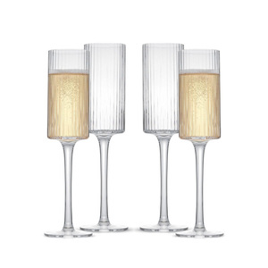 <b>Plastic</b> Ribbed Champagne <b>Flutes</b> with Elegant Vertical Design for Sparkling Wine Prosecco Weddings Parties - Product Image 4