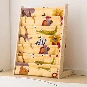 Estantería de Madera para Niños, Librería de Lona de 6 Niveles, Estante de Almacenamiento y Exhibición de Libros para el Hogar, Dormitorio, Sala de Estar, Escuela - Product Image 2