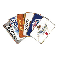 Letreros Decorativos Vintage de Metal para Bar o Cafetería con Diseño de Marcas de Alcohol, Colección de Placas de Estaño