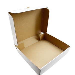 定制压纹披萨盒 12" X 12" X 2" 14" 16" 50 件装 白底棕色瓦楞纸一次性寿司和披萨盒 - Product Image 4