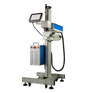 Ligne de production Lyncwell Machine de marquage laser Co2 volante Imprimante laser pour code de lot de date d'expiration pour sacs en plastique Câble Bouteille PET